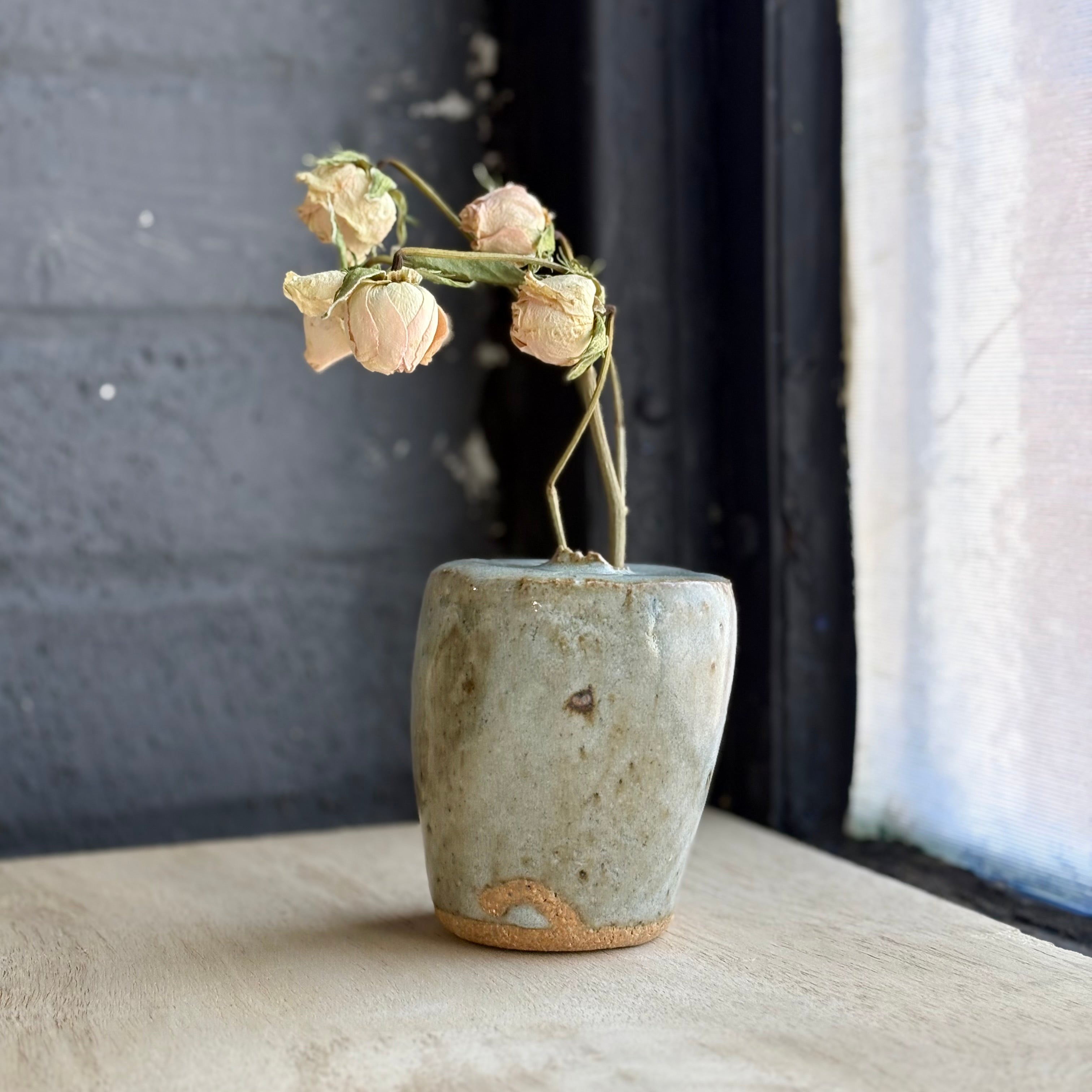 Andy Vlock Nerikomi Bud Vase with Dolomite Glaze – Hashi Pottery