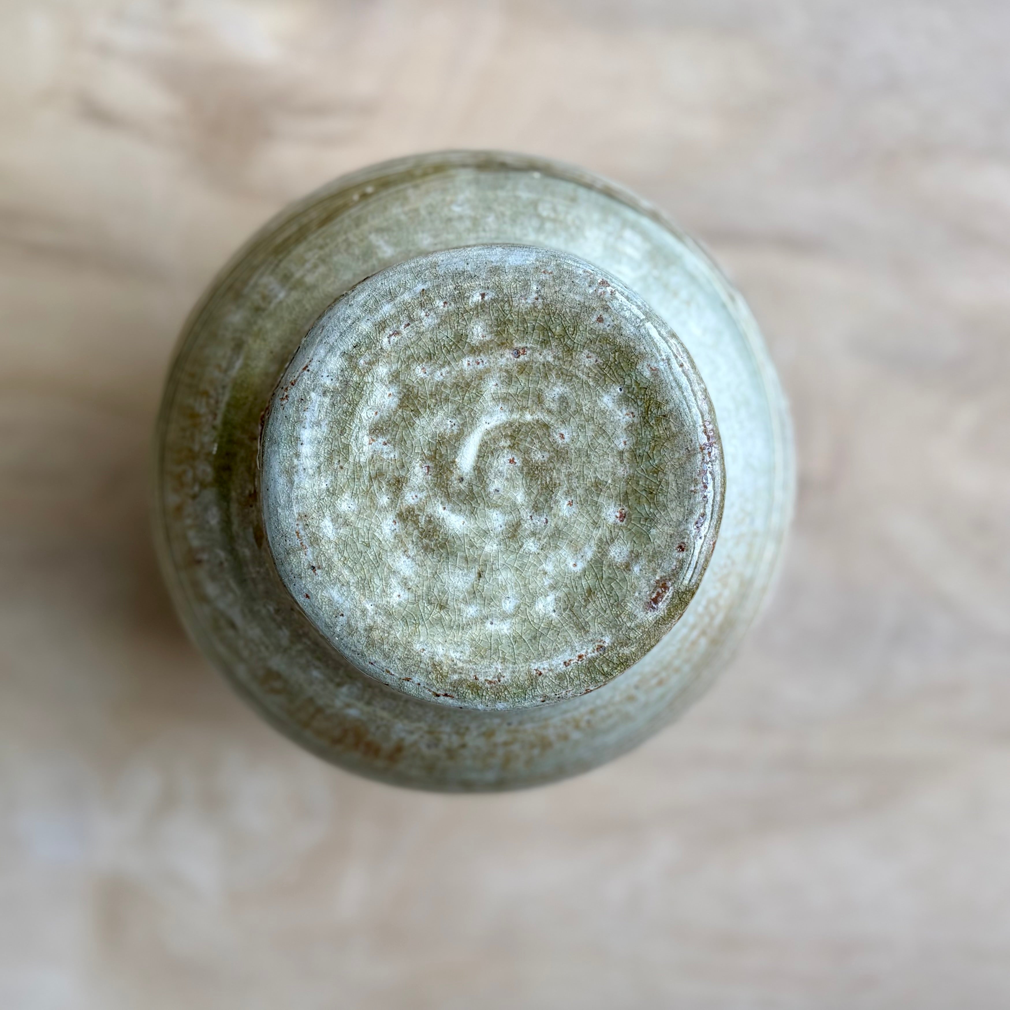 Brandon Hale Wood-Fired Lidded Jar | White Slip, Celadon Interior